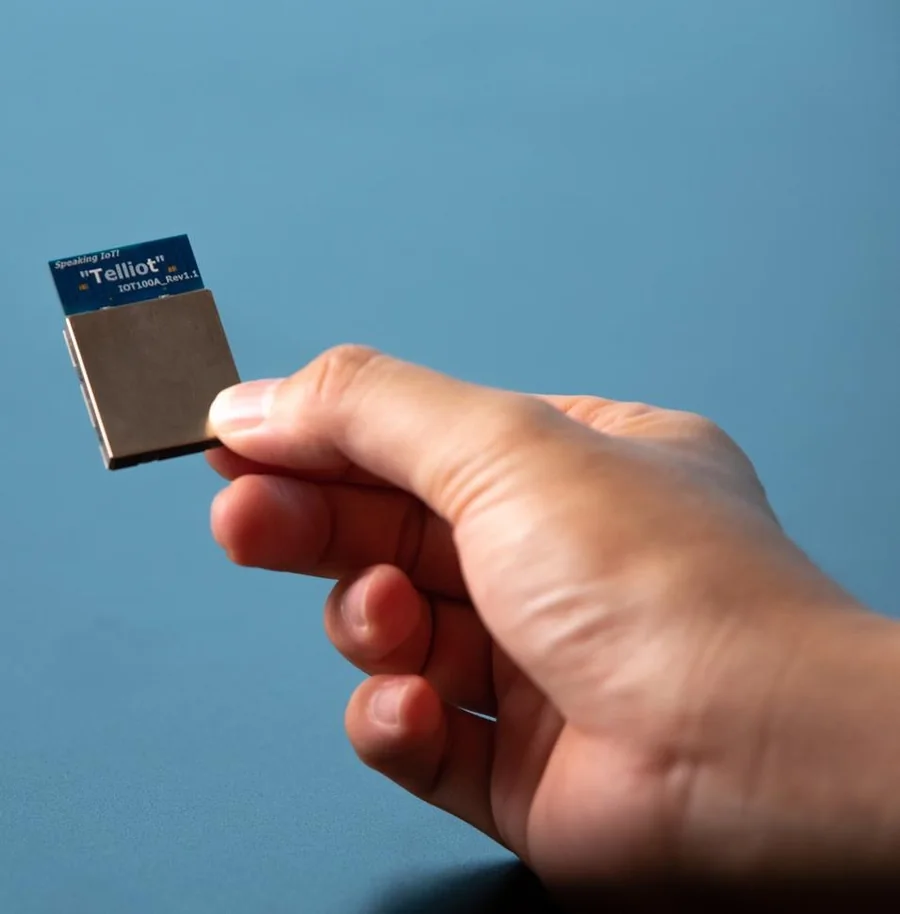 The VoiceAX module held between two fingers
